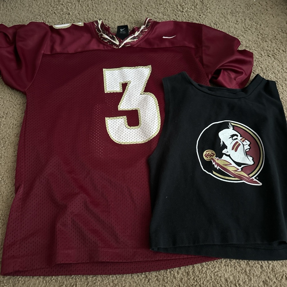 FSU jersey and baby tee